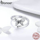 BAMOER Authentic 925 Sterling Silver Jewelry Set Vintage Butterfly Rings & Earrings Jewelry Sets Wedding Engagement Jewelry