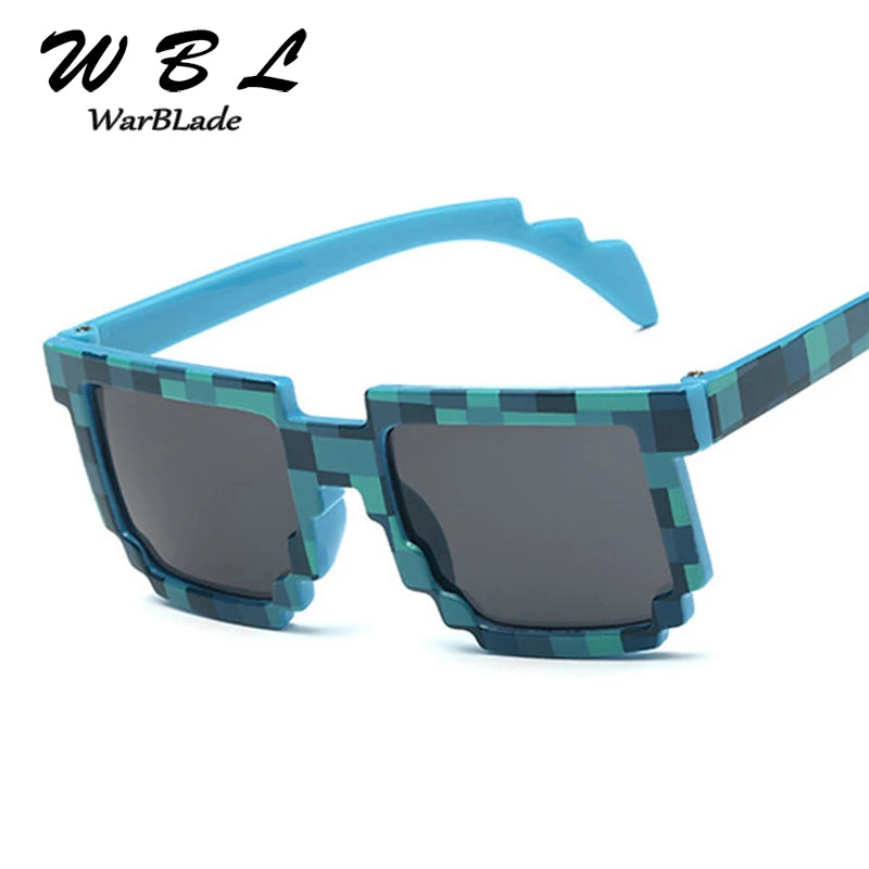WarBLade Fashion Vintage Square Glasses  Novelty Mosaic Sun Glasses Unisex Pixel Sunglasses Trendy Baby Baby sunglass