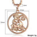 Tierkreiszeichen 12 Konstellation Anhänger Halskette 585 Roségold Farbe Horoskop Halskette Herren Kette Geschenk Modeschmuck GPM21