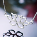 Lotus Fun Real 925 Sterling Silver Handmade Fine Jewelry Hollow Out Lotus Necklace with Pendant Acessorios for Women Collier