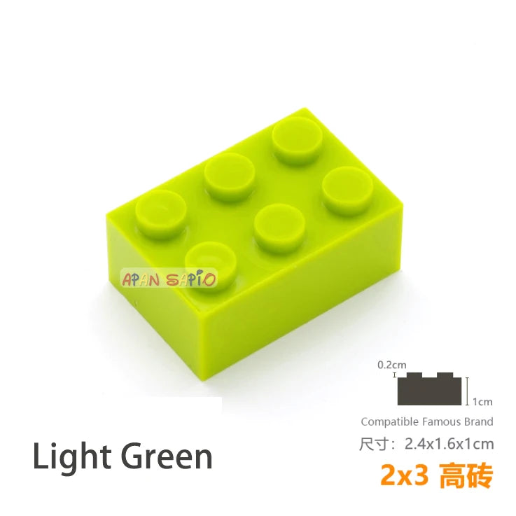 10pcs/lot DIY Blocks Building Bricks Thick 2X3 Educational Assemblage Construction Toys for Children Size Compatible With Brand