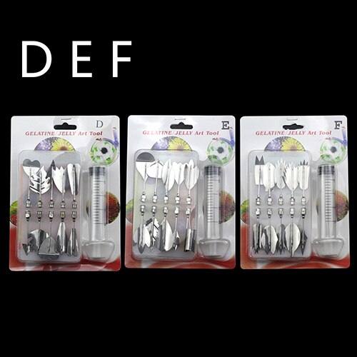 Baking Cake Tools 3D Gelatin Jelly Art Pudding Flowers Cake Decorating Tools Needle Tools Stainless Steel Nozzle Syringe Kit