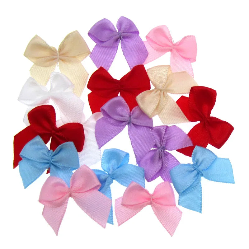 50Pcs Handmade Mini Satin Ribbons Bow For Christmas Bows Gift Craft Wedding Party Sewing DIY Apparel Accessories