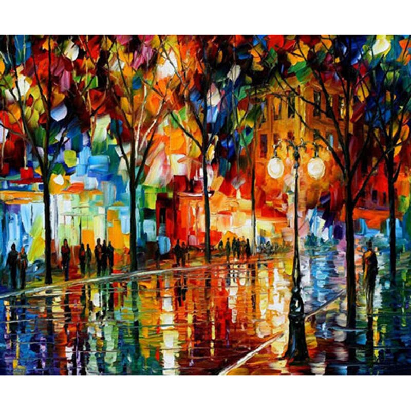 HOMFUN Full Square/Round Drill 5D DIY Diamond Painting "Oil painting landscape" 3D Embroidery Cross Stitch 5D Home Decor Gift