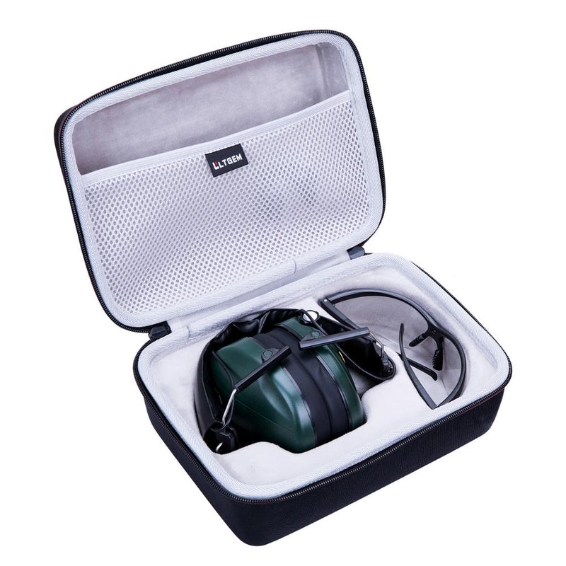 LTGEM Carrying Hard Case for Caldwell E-Max Low Profile Electronic 23 NRR Hearing Protection Earmuffs With Shooting Glasses