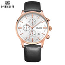 MEGIR Luxury Casual Men Watches Leather Strap Quartz Chronograph Top Brand Watch Military Sport Men relogio feminino Waterproof