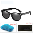LongKeeper Spiegel Kinder Sonnenbrillen mit Etui Jungen Mädchen Polarisiert Silikon Sicherer Sonnenschutz Brille Geschenk Für Kinder Baby UV400 Gafas