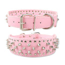 2 Zoll breites Stachelhalsband für Hunde, besetztes Lederhalsband für mittelgroße bis große Hunderassen, Pitbull, Mastiff, Boxer, Bully, Schwarz