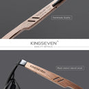 KINGSEVEN Wood Aluminum Sunglasses High Quality Full-frame Men's UV400 Polarized Glasses Mirror Lens Sports Eye Protect Eyewear