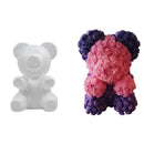 Bärenförmiger Modellier-Bär aus weißem 3D-Polystyrolschaum, Mini-PE-Schaumrosenblume für DIY-Bastelarbeiten, Geschenke, Valentinstags-Partybedarf
