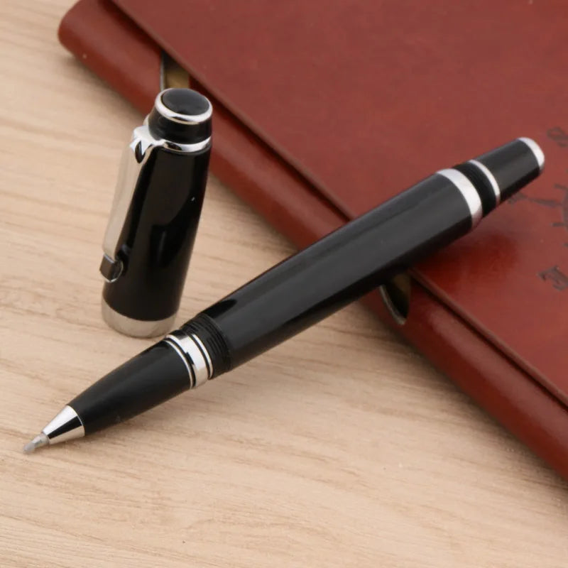 Black diamonds twisted black office writing silver Trim ROLLERball PEN Spin Metal Signature  ink Pens Stationery Office