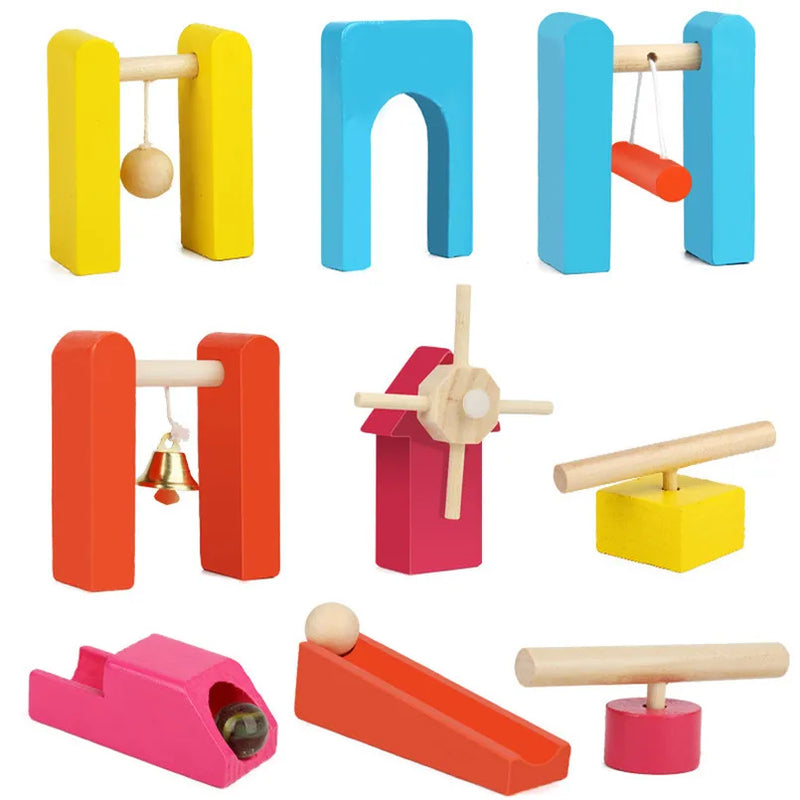 Kids Wooden Domino Institution Accessories Organ Blocks Rainbow Jigsaw Dominoes Montessori Educational Wood Toys for Children