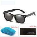 LongKeeper Spiegel Kinder Sonnenbrillen mit Etui Jungen Mädchen Polarisiert Silikon Sicherer Sonnenschutz Brille Geschenk Für Kinder Baby UV400 Gafas