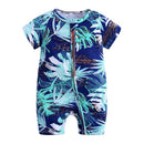 Summer newborn-36M fashion boy and girl romper infant jumpsuit printed flower short-sleeved jumpsuit cotton Brand Baby clothes