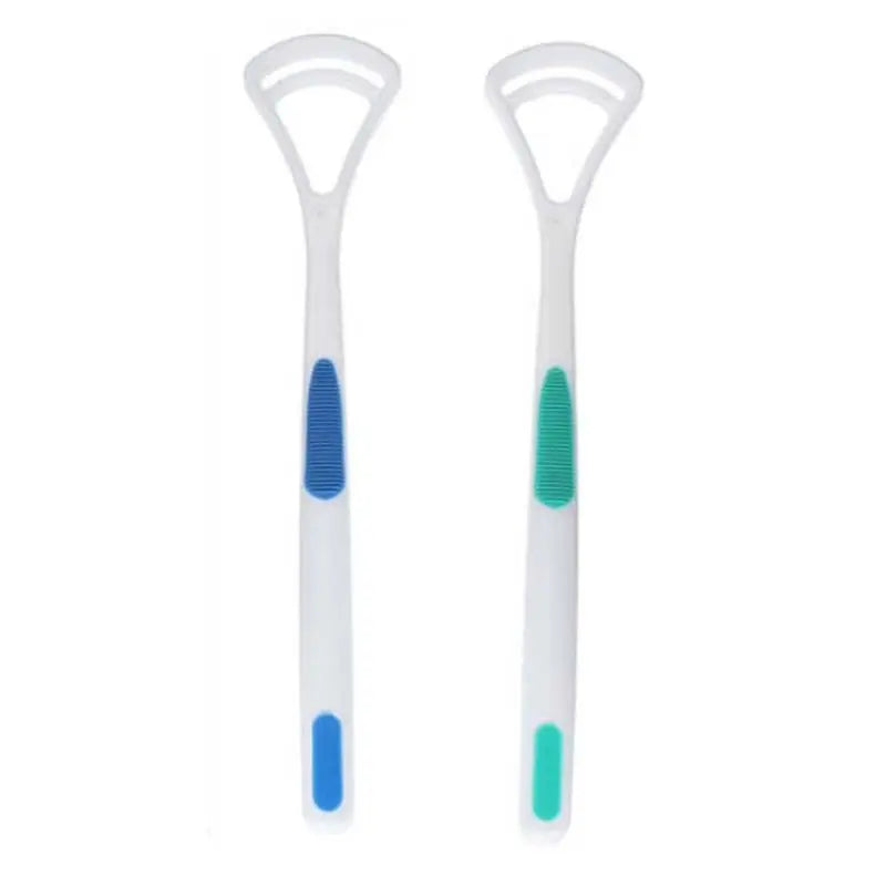 2pcs/set  Dental Care Tongue Clean Tool Fresh Good Breath Cleaner Scraper Handle Hygiene Reduce Tooth Decay  17.5 x 3.3cm