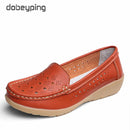 dobeyping New Genuine Leather Women Flats Cut-Outs Shoes Woman Hollow Summer Women's Loafers Moccasins Female Shoe Size 35-41