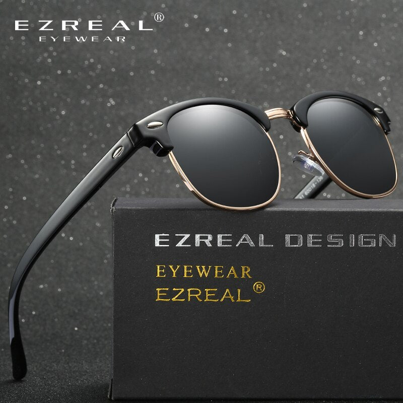 EZREAL Brand Classic Black Polarized Sunglasses Men Women Driving Sun Glasses For Man Shades Eyewear With Box Oculos 5161