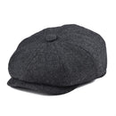 BOTVELA Wool Tweed Newsboy Cap Herringbone Men Women British Gatsby Retro Hat Driver Flat Cap for Male Vintage Herringbone Beret