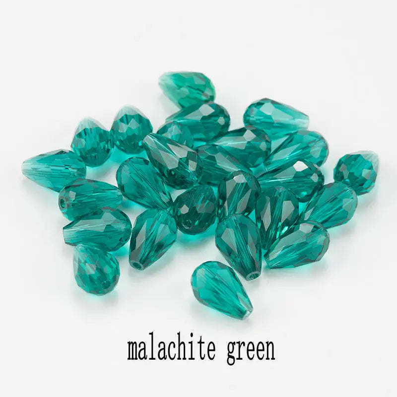 60/70PCS 8/10mm Crystal Tear Drop Shape Beads for Jewelry Making Waterdrop AB Glass Beads Loose Jewellery Beads DIY Bracelets