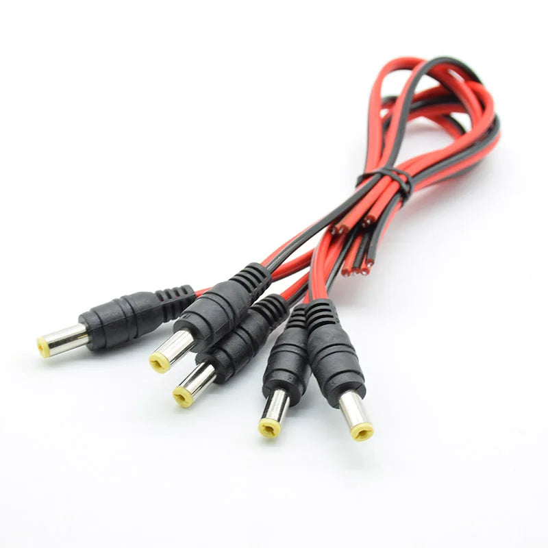 5pcs/2pcs DC power male female cable 12V Plug DC  Adapter cable Plug Connector for CCTV Camera DC plug 5.5*2.1mm 5.5x2.1