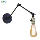 Simple Vintage Iron Flexible With Switch Wall Lamp Bedroom Foyer Indoor Lighting E27 Lamp Holder 110-240V Free Shipping