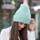 [Rancyword] Women Winter Hats Beanies Knitting Rabbit Wool Fur Hat Female Real Fur Skullies Caps Gorros Solid Color RC1222-2