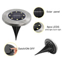 Solar Powered Ground Lights 8 leds Buried Security Lighting Outdoor Garden Waterproof Lamp For Yard Deck Floor Decoration