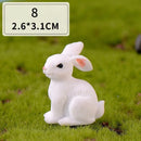 1 Pcs 12 Style Cute Rabbit Easter Miniature Hare Animal Figurine Resin Craft Mini Bunny Ornament Fairy Garden Supplies