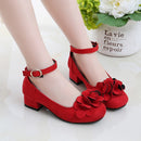 Rosa Rot Schwarz Kinder Mädchen Lederschuhe für Kinder Hochhackige Mädchen Prinzessinnenschuhe für Party Hochzeit Große Mädchen Kleiderschuhe