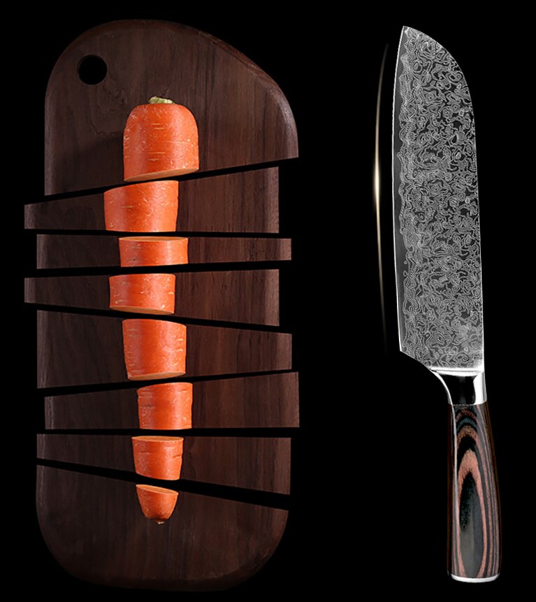 XITUO  stainless steel  kitchen knives Japanese Damascus Pattern chef knife sets Cleaver Paring Santoku Slicing utility tool