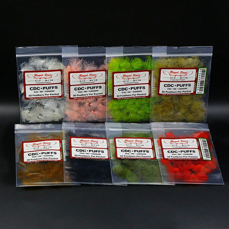 New 8 optional colors CDC puffs professional fly tying feathers for emergers and dry flies Cul De Canard duck butt oiler feather