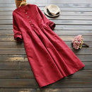 2023 Autumn Embroidery Long Shirt Dress ZANZEA Vintage Women Casual Cotton Vestidos Women Long Sleeve Sundress Kaftan