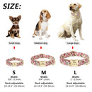Personalized Floral Dog Collar Custom Small Medium Dog Pet ID Collar Flower Print Nylon Large Dog Engraved Collars for Pitbull