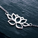 Lotus Fun Echtes 925er Sterlingsilber Handgefertigter Designer Feiner Schmuck Vintage Klassisches ausgehöhltes Lotusblumen-Armband für Damen