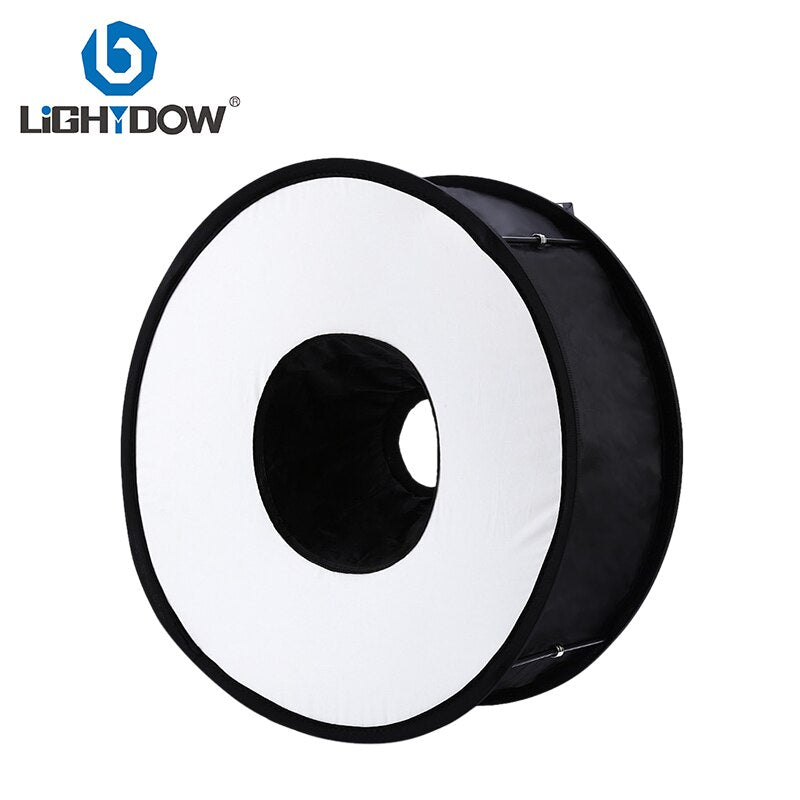 Lightdow 45cm Foldable Ring Speedlite Flash Diffuser Macro Shoot Round Softbox for Canon Nikon Sony Pentax Godox Speedlight