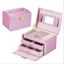 Drei Schichten 2022 Klassische Hochwertige Leder Schmuckschatulle Halsketten-Display Exquisites Make-up-Etui Schmuck-Organizer