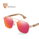 Hu Wood Sonnenbrille Herren Polarisiert Rote Gläser Handgemachte Mode Marke Cool UV400 Hochwertig Autofahren mit Etui Oculos GR8039
