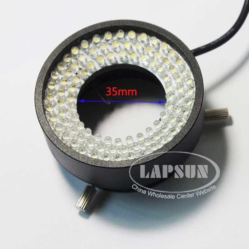 10W 96 LED Ring Light Illuminator Adjustable Lamp for Industry Stereo Camera Microscope Barlow Lens White Red Yellow Blue Green
