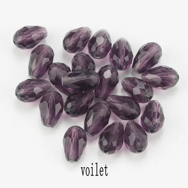 60/70PCS 8/10mm Crystal Tear Drop Shape Beads for Jewelry Making Waterdrop AB Glass Beads Loose Jewellery Beads DIY Bracelets