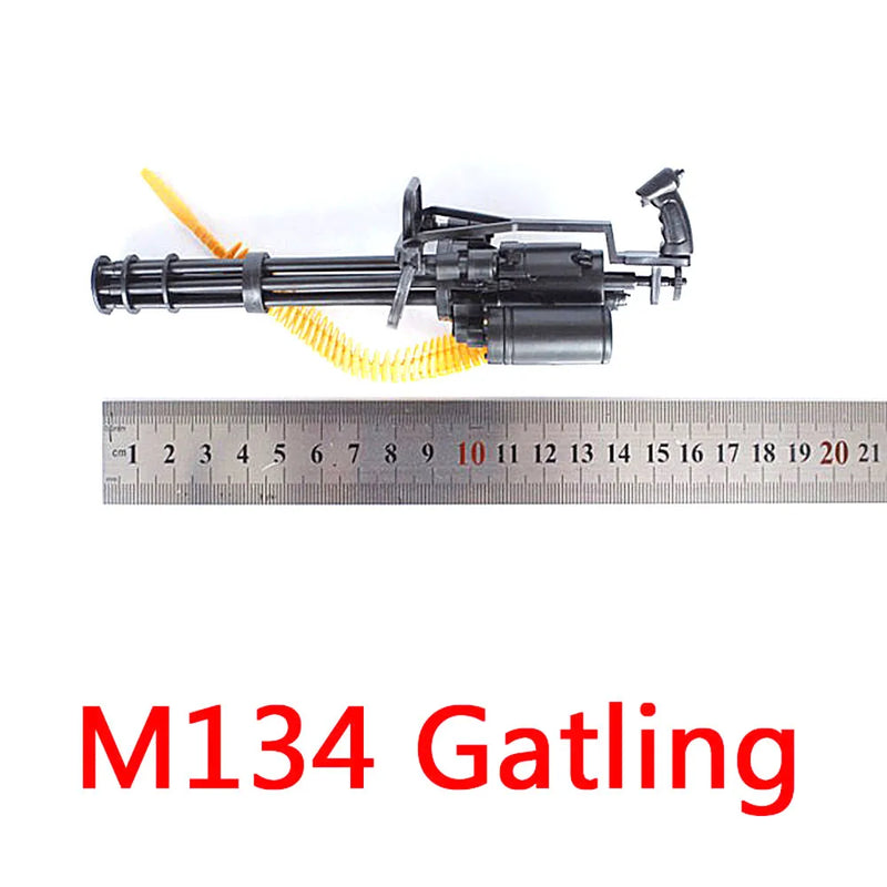 1/6 Scale M134 Minigun Gatling Machine Gun Assemble Model Army TERMINATOR Collections Scene Sandpan Game