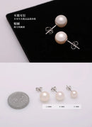 925 Sterling Silver 6mm/8mm/10mm Freshwater Cultured Pearl Button Ball Stud Earrings For Women As Best Gifts Jewerly