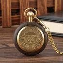 Creative Wood Watch Men Pocket Watches Retro Walnut Wood Case Standard Round Dial Jewelry Quartz Clock Hours Art Collectibles