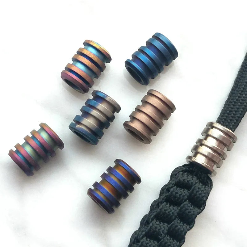 S/L Titanium Alloy Knife Beads Rope Cord EDC Paracord Bead Pendant