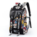 Graffiti Laptop Rucksack Herren Canvas Schultasche Jungen Groß Cartoon Buchstaben Druck Rucksäcke Reisetaschen mochila XA1788C