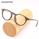 HDCRAFTE Wooden Eyeglasses Frames Myopic Glasses Frame Men Women Optical Spectacle Wood Clear Lens Reading Round Plain Glasses