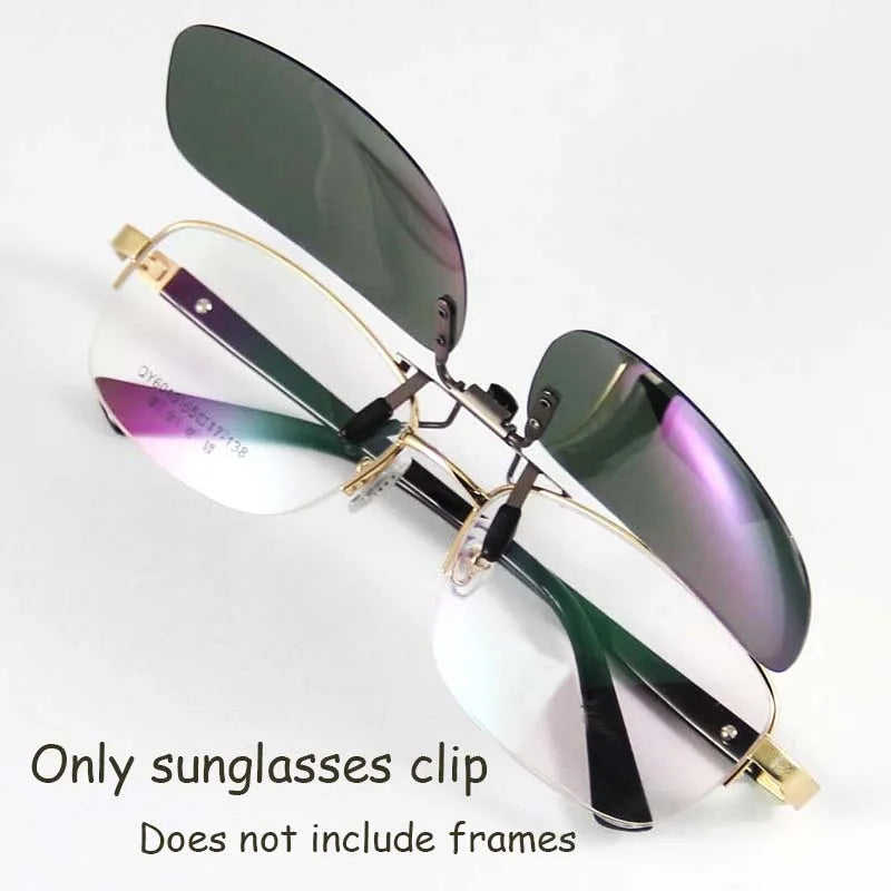 Polarized Sunglasses Clip-on Metal Bridge Can up Clip on Sunglasses Men Women Sun Glasses Eyeglasses Lens Clear Driving Goggles