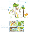 Giraffe Lion Monkey Palm Tree Forest Animals Wall Stickers For Kids Room Children Bedroom Wall Decals Nursery Decor Poster Mural