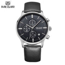 MEGIR Luxury Casual Men Watches Leather Strap Quartz Chronograph Top Brand Watch Military Sport Men relogio feminino Waterproof