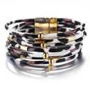 Amorcome Leopard Fashion Bracelets Woman Charm Multilayer Wide Wrap Leather Bracelets & Bangles Femme Party Jewelry Gift  2022