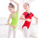 Girls Ballet Dance Leotards Chinese Knot Button Dance Wear Kids Bodysuit Red Gymnastic Leotards Toddler Swimsuit
